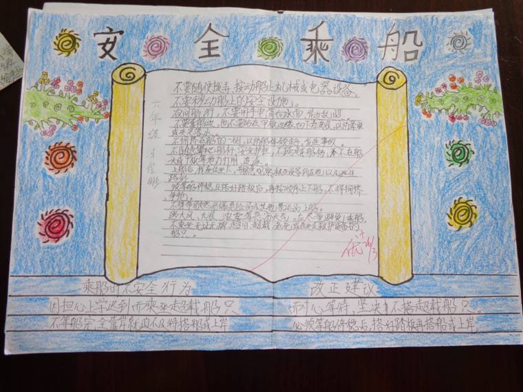安全乘船手抄報(bào)