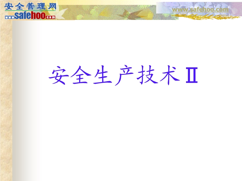 安全生產(chǎn)技術(shù)