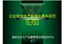 企業(yè)安全生產(chǎn)標(biāo)準(zhǔn)化基本規(guī)范培訓(xùn)課件