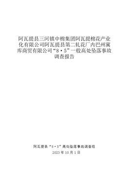 阿瓦提縣“8·5”事故調(diào)查報(bào)告