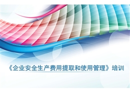 《企業(yè)安全生產(chǎn)費用提取和使用管理》培訓