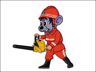 消防12生肖卡通畫