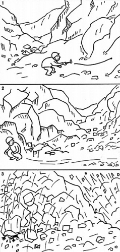 采石宕面避炮 礦石松落砸人